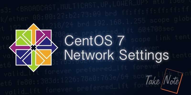 CentOS 7 network settings banner