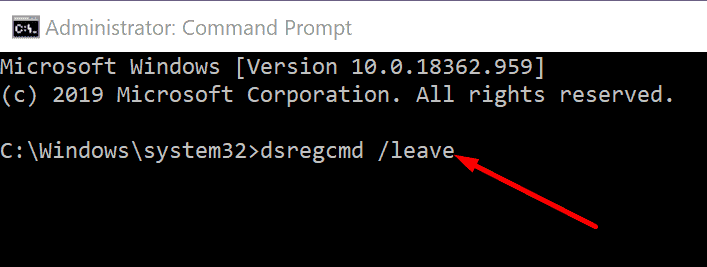 dsregcmd command windows 10