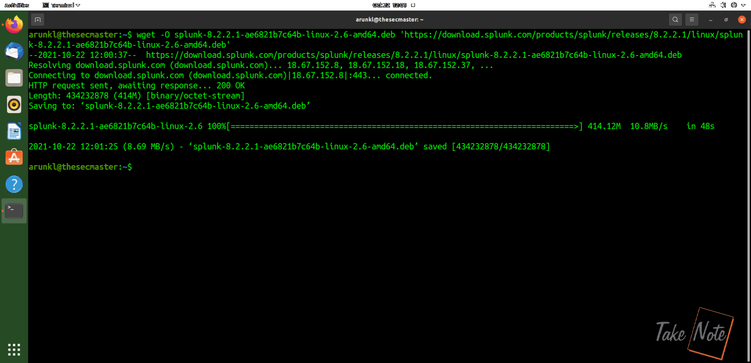 Download Splunk on Ubuntu from command line